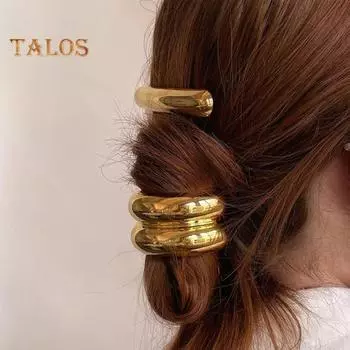 Резинка для волос из сплава в винтажном стиле, геометрический дизайн, эластичное кольцо для волос, женская резинка для хвоста, аксессуары для волос