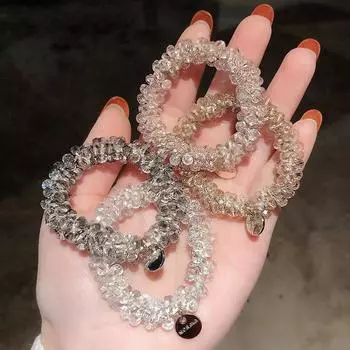 Резинка для волос, S, конский хвост, простая резинка для волос, браслет из веревки для волос, двойного назначения серый