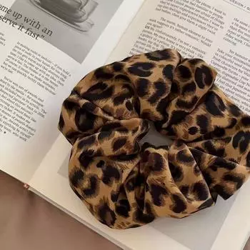 Резинка для волос с леопардовым принтом, корейская мода, веревка для волос, большой скрабчи для женщин, высокая эластичность, эластичная резинка для волос, аксессуары для волос