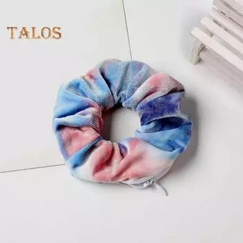 Резинка для волос с принтом, высокая эластичная большая лента для волос, бархатная ткань, держатель для хвоста для девочек, аксессуары для головы жёлтый