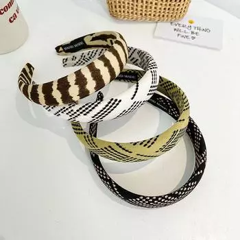 Резинка для волос с широкими краями, аксессуары для волос, повязка на голову из губки с темпераментным принтом, модная 17*3cm