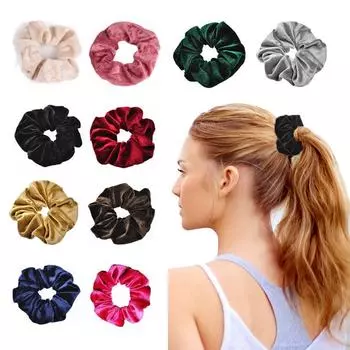 Резинка для волос с заячьими ушками для девочек, веревка, бархатная резинка для волос, банты, эластичные ленты-держатели для хвоста бежевый