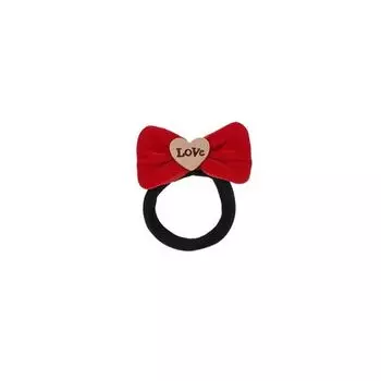 Резинка для волос Толстая кишка Ободок для волос Бархатная новогодняя веревка для волос Красный бант Резинки для волос Уличная одежда B