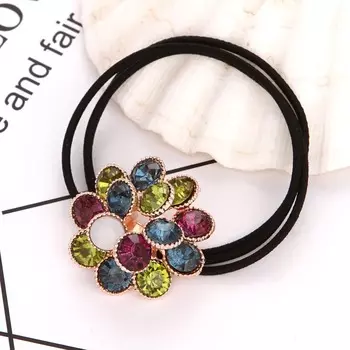 Резинка Стразы Простые Аксессуары Для Волос Резинка Для Волос Конский Хвост Цветок Голова Веревка 4cm
