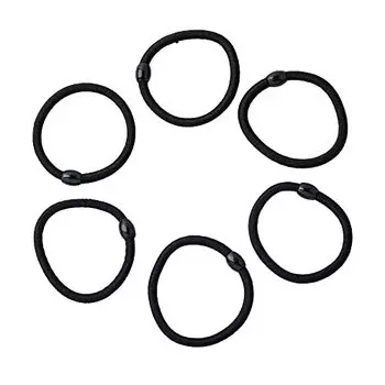 Резинки для блестящих волос Estele черного цвета для женщин/девочек (Упаковка из 6 шт.)