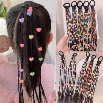 Резинки для девочек, разноцветные цветочные парики, милые парики, повязки на голову с хвостиком, подарки на день рождения Strawberries