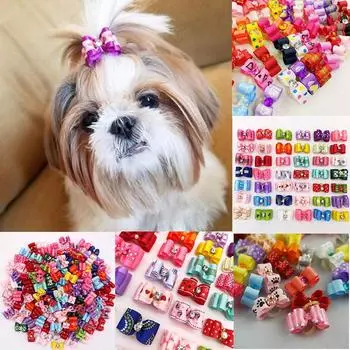 Резинки для ухода за домашними животными Цветок Бант для домашних животных Аксессуары для волос для домашних животных Собаки Кошки Бант 3.2*1cm
