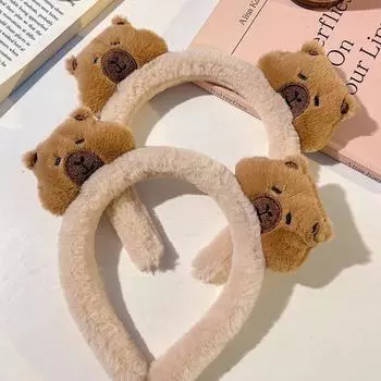 Резинки для волос Capybara с высоким черепом, плюшевые обручи для волос в виде дельфина, аксессуары для волос Plush headband