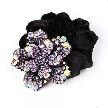 Резинки для волос Цветочная веревка для волос Стразы Кольцо для волос Женские аксессуары для волос Головные уборы в корейском стиле розовый