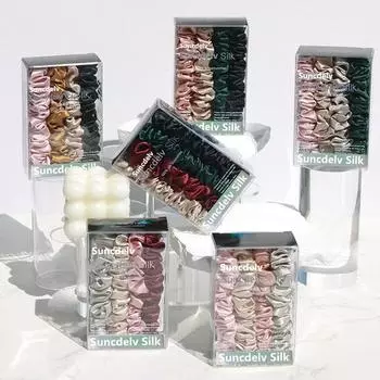 Резинки для волос из 100% чистого шелкового шелка, шелковые резинки для волос, резинки для волос, узкие резинки для волос, держатели для хвостиков, аксессуары для ухода за волосами