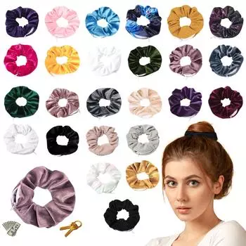 Резинки для волос на молнии, карманные резинки для волос, бархатный браслет для волос со потайной молнией, сумка для хранения помады для ключей, эластичная лента для волос One Size