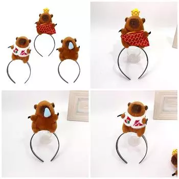 Резинки для волос, реквизит для фотобудки, мультяшный монах, повязка на голову, капибара, головной убор для вечеринки, забавная повязка на голову для музыкальных фестивалей B