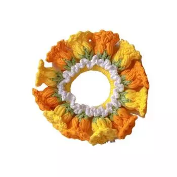 Резинки для волос ручной работы крючком с цветком Flores Convallariae Sweet Hair Tie Knitted Hair Rope Girls