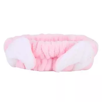 Резинки для волос в форме кошачьих ушей из мягкой ткани, милые повязки на голову для женщин, умывания лица, макияжа, спа-розового цвета