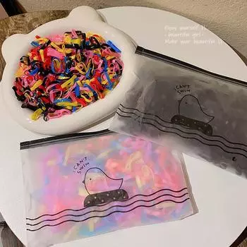 Резинки для волос в корейском стиле: Одноразовые резинки и веревки для волос для девочек — свежие, стильные аксессуары для волос 500 pieces, F1132 чёрный