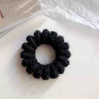 Резинки-скранчи для волос из новой шерсти, телефонный шнур, спиралевидные, однотонные, резинки, эластичная повязка для волос, женские аксессуары для волос