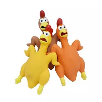 Резиновая курица Пляжные игры Игры на открытом воздухе Новинка Резиновая 12x21 см Игры на заднем дворе Прочный Устойчивый к укусам Милый Сжимаемый цыпленок коричневый