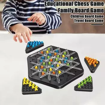 Резиновая лента Треугольник Настольная игра Геометрия Обучение фокусировке Логика Обучение родителей и детей Интерактивная обучающая шахматная доска Стратегическая игра Игрушка для мальчиков чёрный