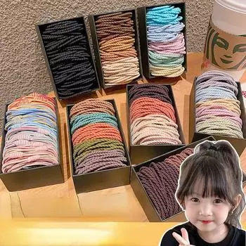 Резиновая лента, женская завязанная веревка на голову, резинка для волос, кожаный комплект, завязанная с высоким хвостом, веревка для волос, детские аксессуары для волос