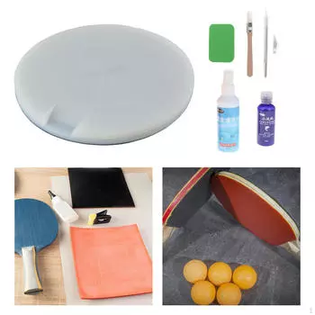 Резиновая накладка для резки ракетки для настольного тенниса, вращающаяся доска из полиэтилена с ножом, нескользящий очиститель