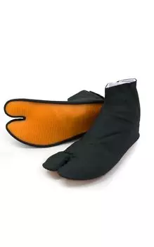 Резиновая подошва таби черный фестиваль танец барабаны высокое место работа садоводство мужчины женщины дети [Ai Indigo] (24,0 см) чёрный