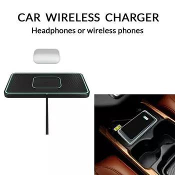 Резиновая подставка для автомобильного беспроводного зарядного устройства для быстрой зарядки 2-в-1, нескользящая, отдельный дизайн, совместимый для чёрный