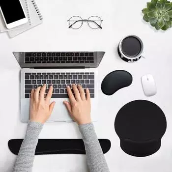 Резиновая подставка для запястий из пены с эффектом памяти, коврик для мыши, очень толстая нескользящая основа, износостойкая эргономичная подставка для клавиатуры и мыши, подставка для запястья B