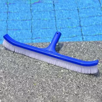 Резиновая щетка для бассейна, длина 45 см, щетка для чистки стен бассейна, высокоэффективная щетка для чистки с изогнутыми концами синий