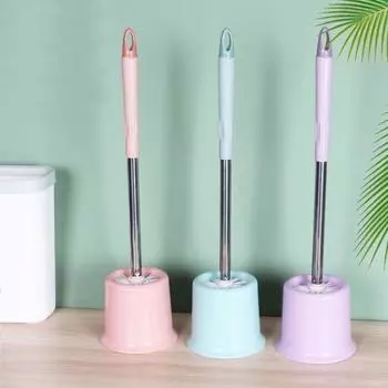 Резиновая щетка для унитаза с держателем, длинная ручка, прочная щетка для унитаза, бытовая Color Random