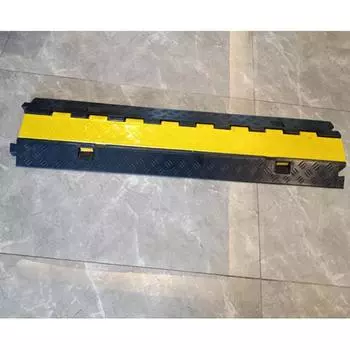 Резиновая защита кабеля премиум-класса, 2 канала, нагрузка 12 000 фунтов/полоса, грузоподъемность, дорожный провод, шланг, пандус, шнур чёрный/жёлтый