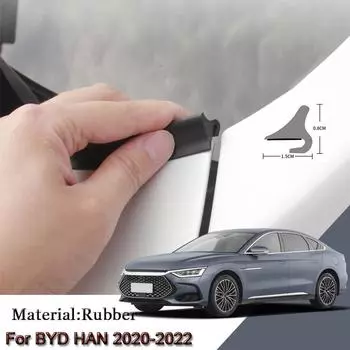 Резиновое уплотнение капота автомобиля, спойлер на лобовое стекло, наполнитель, защита края, уплотнитель, наклейка, автоаксессуары для BYD HAN 2020-2023 чёрный