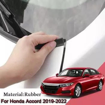 Резиновое уплотнение капота автомобиля, спойлер на лобовое стекло, наполнитель, защита края, уплотнитель, наклейка, аксессуары для Honda Accord 2019-2023 чёрный