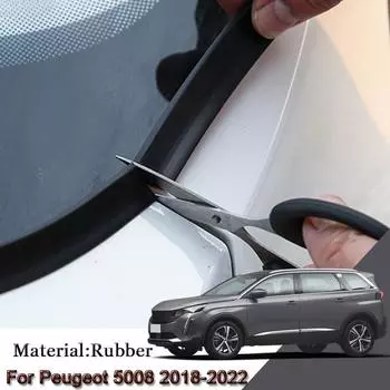 Резиновое уплотнение капота автомобиля, спойлер на лобовое стекло, наполнитель, защита краев, уплотнители, наклейки, аксессуары для Peugeot 5008 2018-2023 чёрный