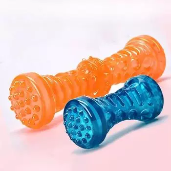 Резиновые игрушки для собак, устойчивые к жеванию, скрипучим обучающим игровым игрушкам, интерактивные игрушки для собак для больших собак, чистка зубов 12CM синий