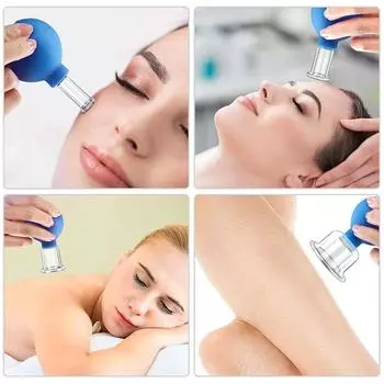 Резиновые массажные чашки для тела, стеклянные вакуумные банки, антицеллюлитная присоска, массажер для лица, инструменты для подтяжки кожи лица