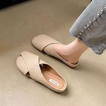 Резиновые мягкие тапочки с сумкой на голову, женские летние тапочки 2024 года, новые модные сетчатые тапочки с красным рыбьим ртом и прохладным ветром для женщин 35