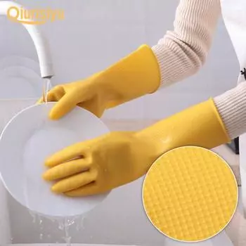 Резиновые перчатки для чистки широкого применения, защищающие от царапин L жёлтый