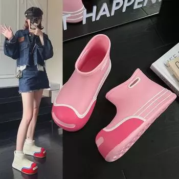 Резиновые сапоги женские 2024 новые модные кавайные водонепроницаемые резиновые туфли милые детские женские резиновые сапоги удобные садовые рабочие туфли женская обувь 32-33