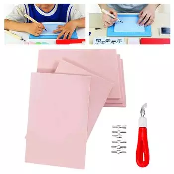 Резиновый блок для резьбы с режущими инструментами Гравировальный блок для профессионалов Гравюры Проекты для творчества Изготовление штампов Скрапбукинг