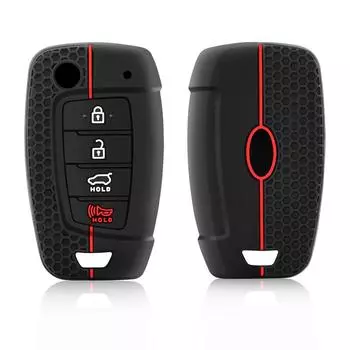 Резиновый чехол для автомобильного ключа для Hyundai i30 Kona Sonata Solaris Solarium Creta 2018 2019 2020 2021 2022 Аксессуары для пульта дистанционного управления чёрный