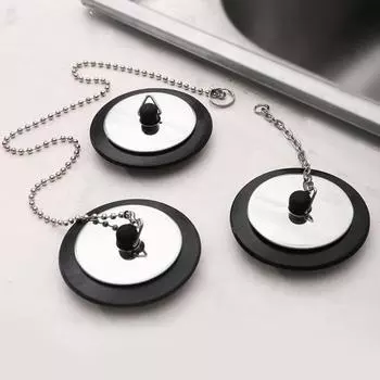 Резиновый фиксатор для слива раковины с цепным креплением, крючок, инструмент для предотвращения засора раковины, необходимый домовладельцу аксессуар для раковины A