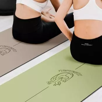 Резиновый коврик для йоги из полиуретана с гравировкой торговой марки, персонализированный коврик для фитнеса, расширенный и утолщенный, противоскользящий, амортизирующий, поглощающий пот, магазин