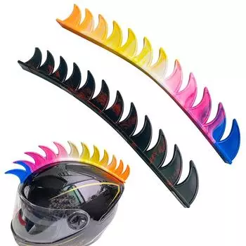 Резиновый мотоциклетный шлем для мотокросса, двухцветный петушиный гребень, наклейка на шлем для мотокросса с шипами ирокезом Black Red