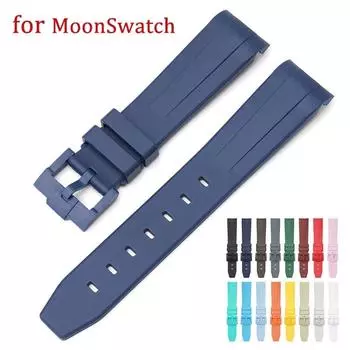 Резиновый ремешок 20 мм для Swatch x Omega MoonSwatch для Speedmaster, спортивный водонепроницаемый ремешок из ТПУ, сменный ремешок для часов для мужчин и женщин