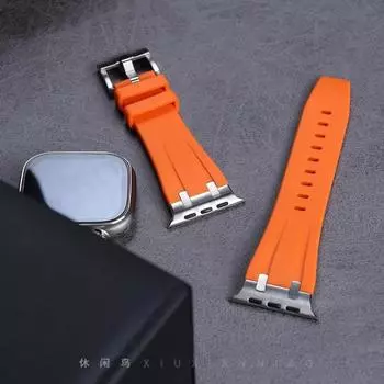 Резиновый ремешок для Apple Watch Band 49 мм, 45 мм, 41 мм, 44 мм, 40 мм, силиконовый спортивный браслет Correa IWatch Series 9, 8 Ultra 7, 6, ремешок для часов 38mm 40mm 41mm