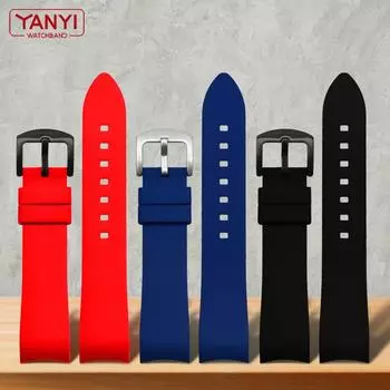 Резиновый ремешок для часов с изогнутым концом 18 мм, 19 мм, 20 мм, 21 мм, 22 мм, 24 мм, ремешок для часов Omega Seiko, Rolex tissot Tudor, ремешок для часов, браслет