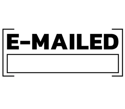 Резиновый штамп Printtoo, распечатанный по электронной почте, предварительно окрашенный офисный штамп - канцелярские товары для домашнего офиса, 47 x 20 мм чёрный