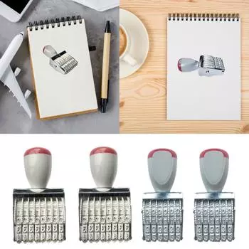 Резиновый штамп с линейным датировщиком, 6 или 8 цифр, резиновый штамп с номером, штамп для скрапбукинга, вращающийся штамп, офисный штамп D