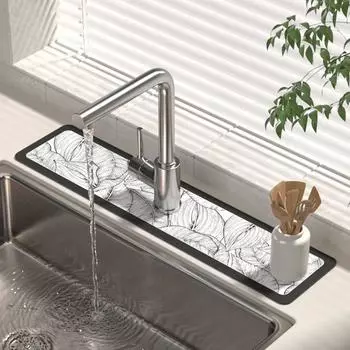 Резиновый впитывающий коврик для слива крана и раковины, супервпитывающий защитный коврик для слива, быстросохнущий коврик для кухни и ванной комнаты