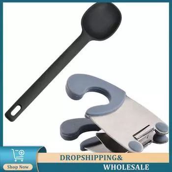 Резиновый зажим, эффективный держатель для посуды для смешивания, удобная кухонная утварь, ложка, простая в использовании, безопасное подключение, кронштейн для принадлежностей для приготовления пищи